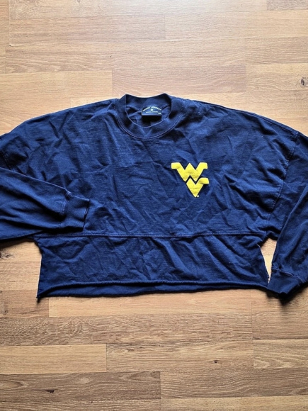 Spirit Jersey West Virginia Mountaineers Cropped Long Sleeve Spirit Jersey